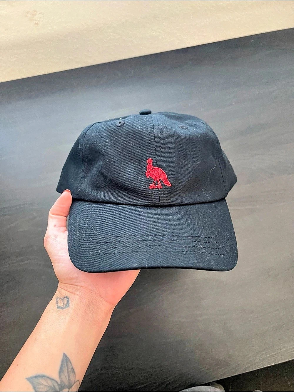Wild Turkey Bourbon Embroidered Logo Black Baseball Cap